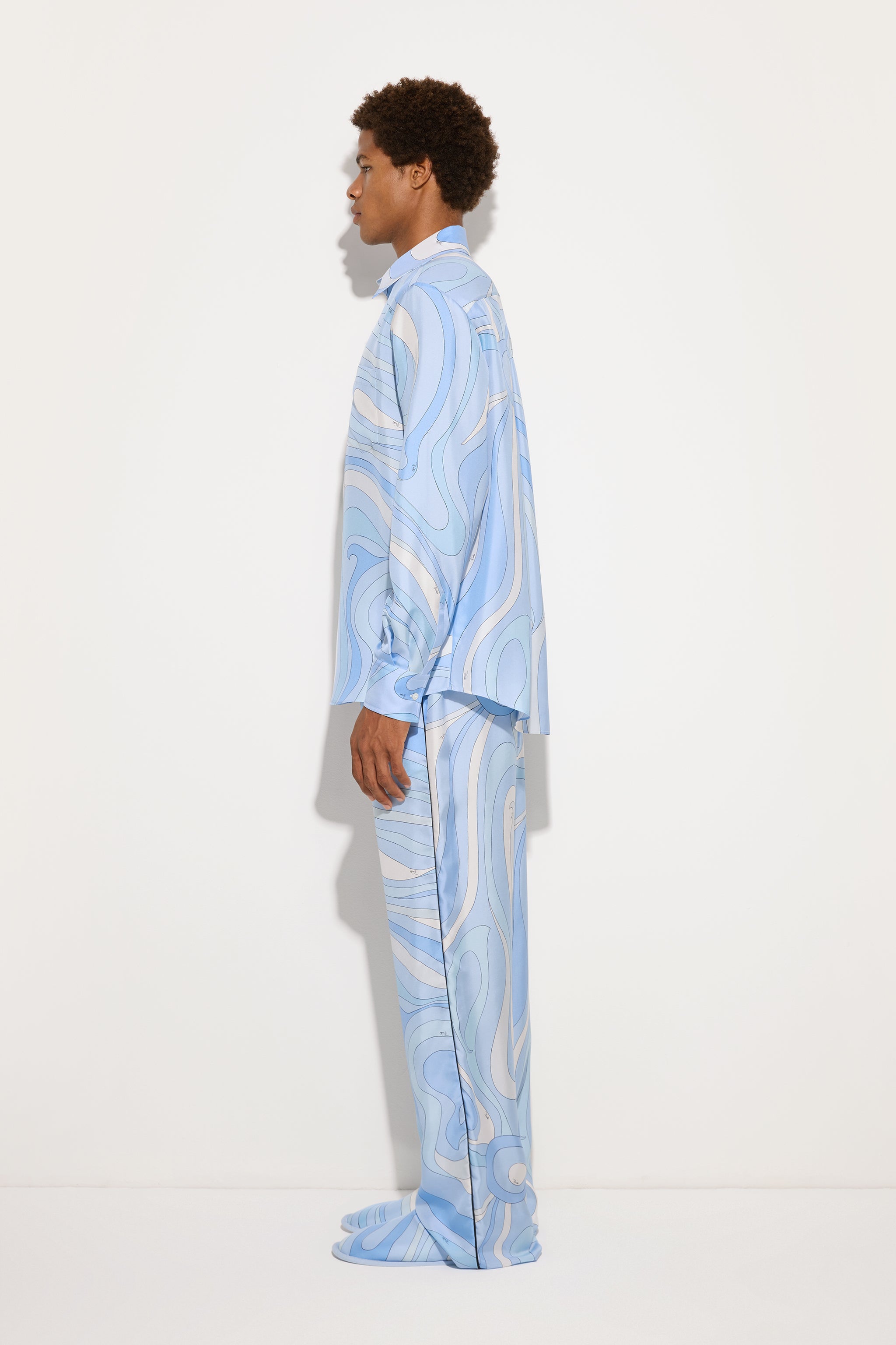 Pucci Marmo Print Oversized Silk Shirt