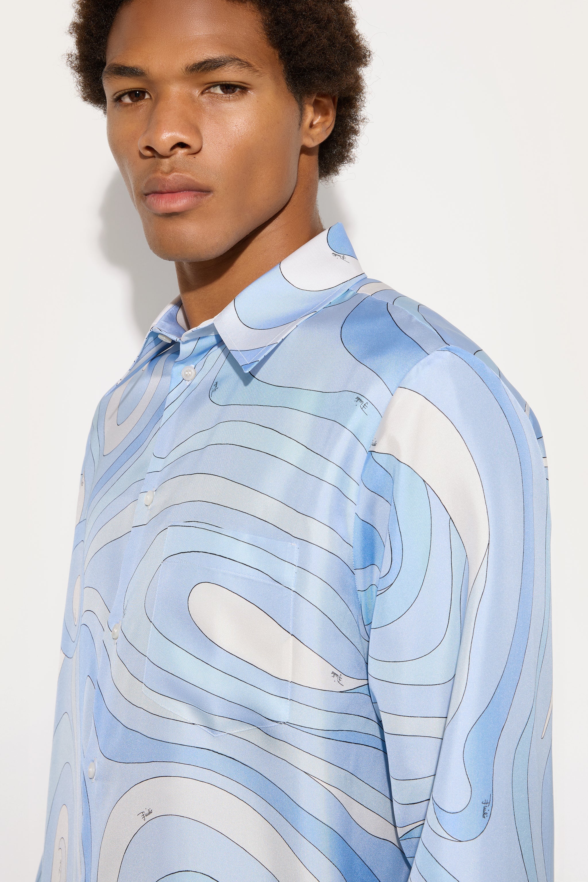 Pucci Marmo Print Oversized Silk Shirt