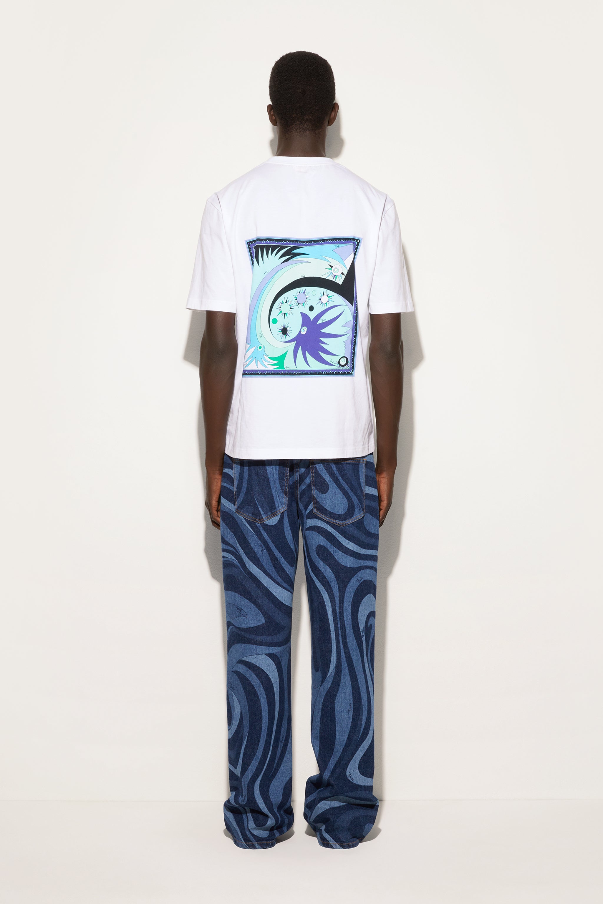 Pucci Cotton Back Printed T-Shirt