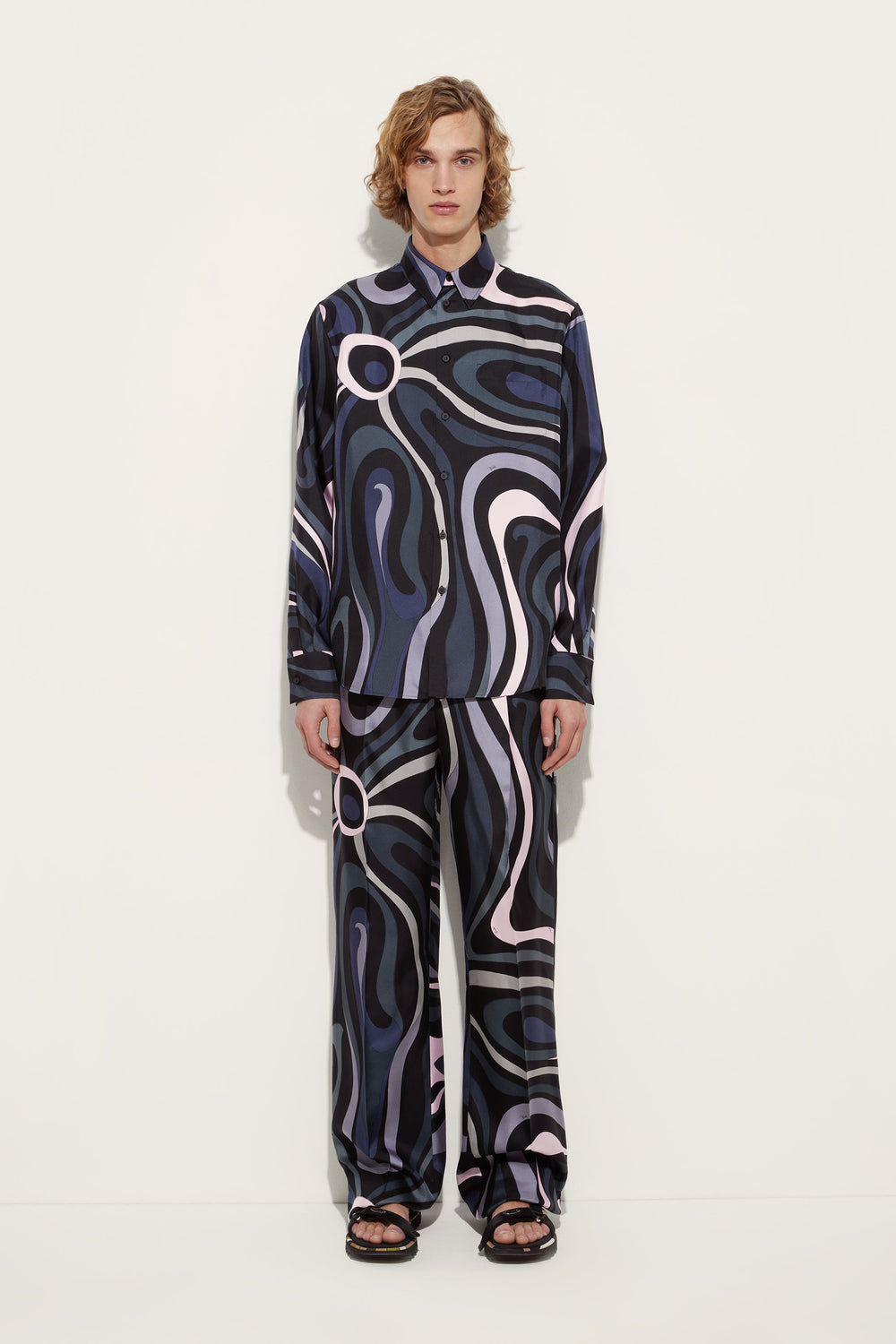 Pucci Marmo Print Silk Trousers