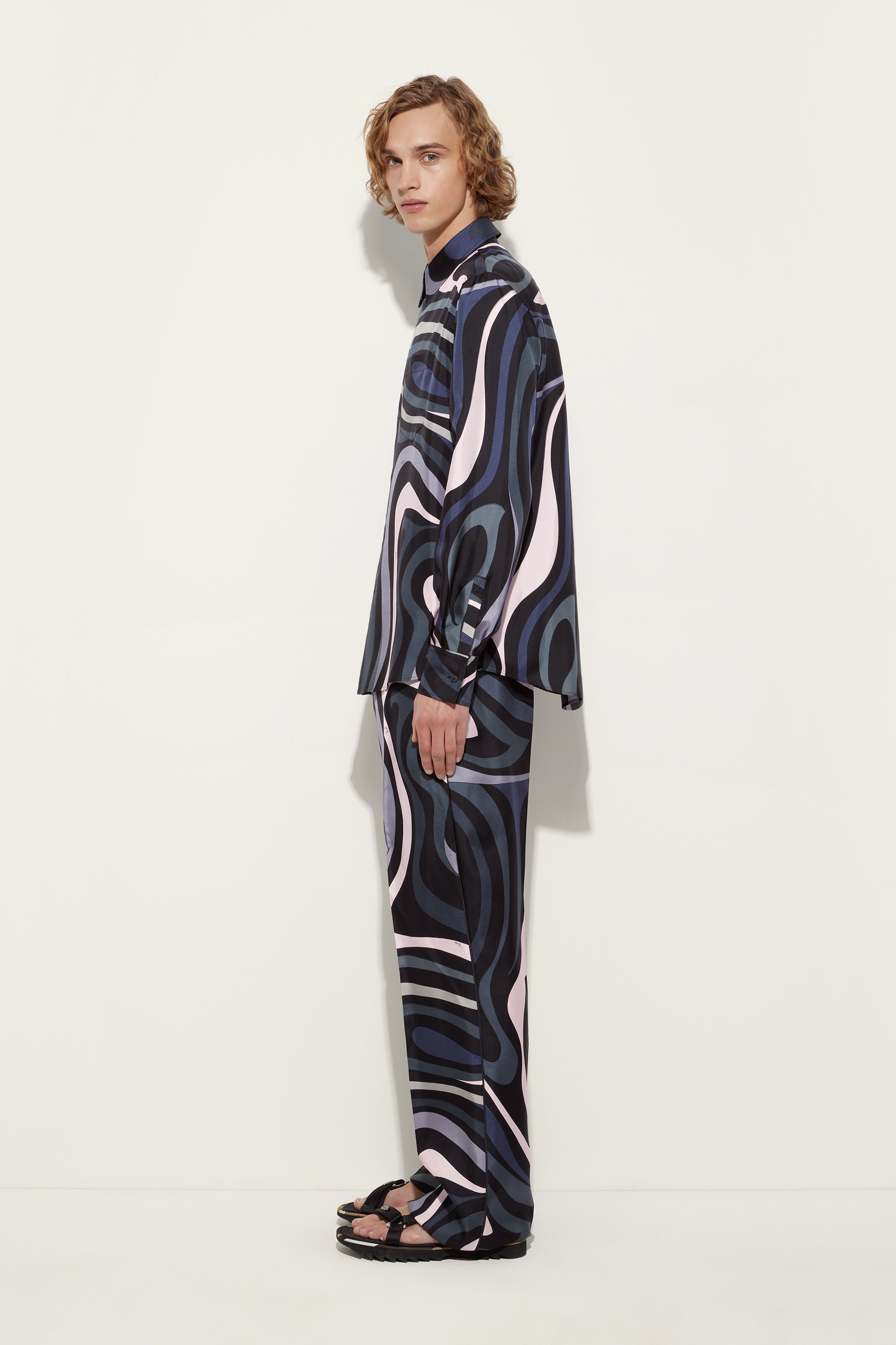 Pucci Marmo Print Silk Trousers