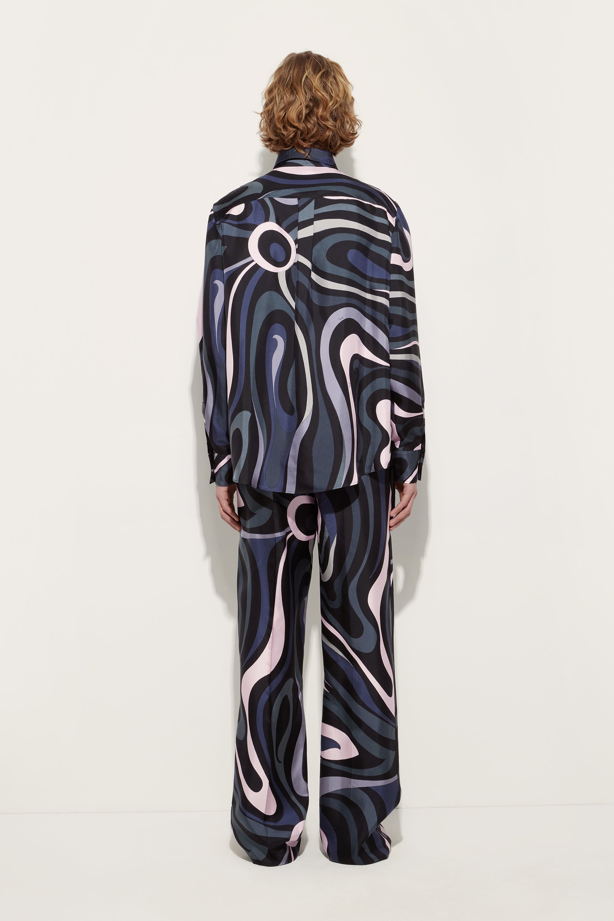 Pucci Marmo Print Silk Trousers
