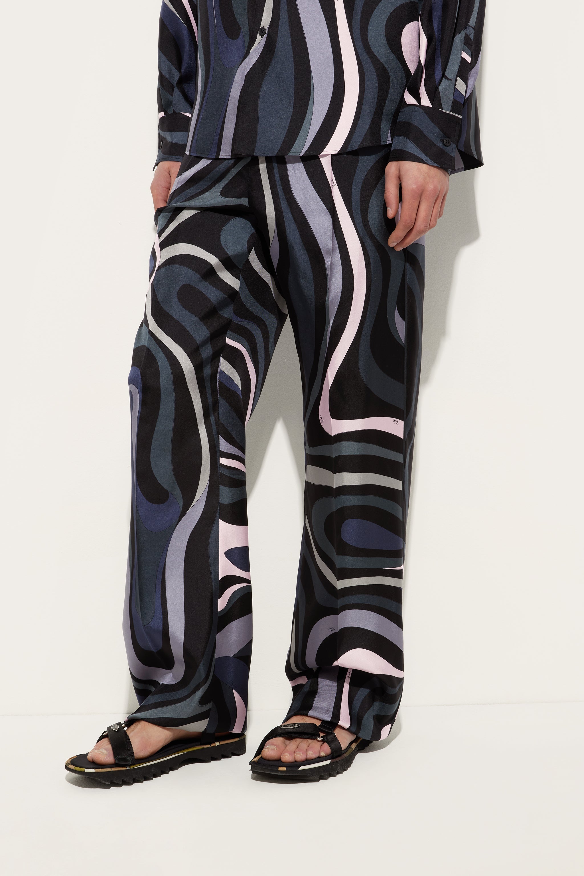 Pucci Marmo Print Silk Trousers