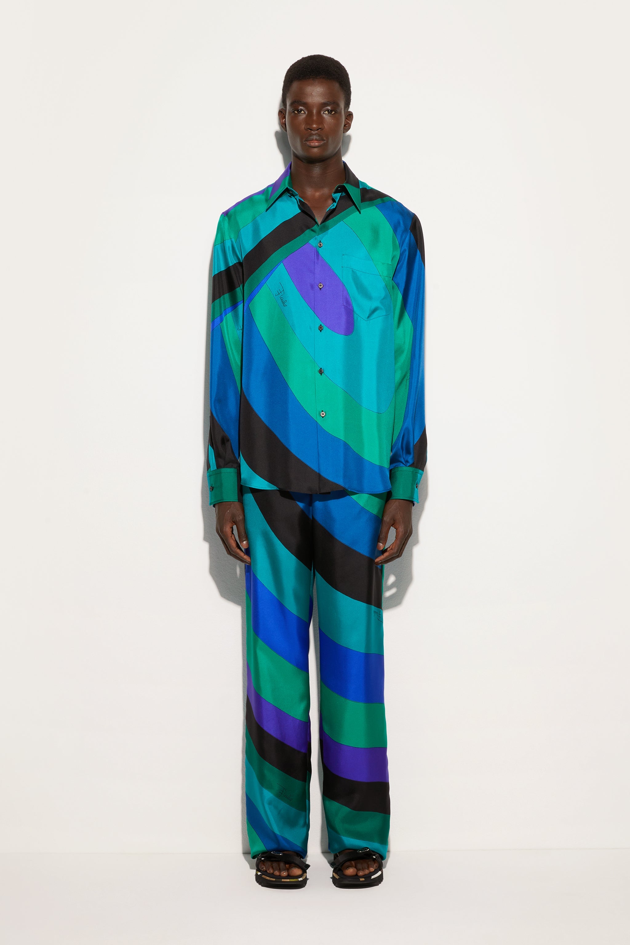 Pucci Iride Print Silk Twill Pants