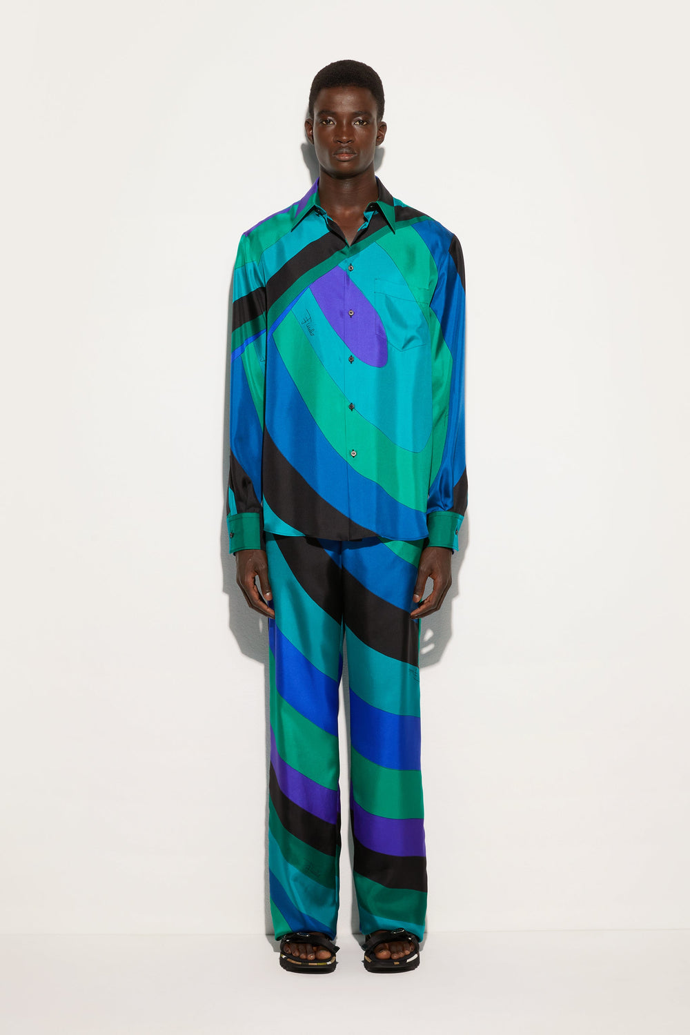 Pucci Iride Print Silk Twill Pants