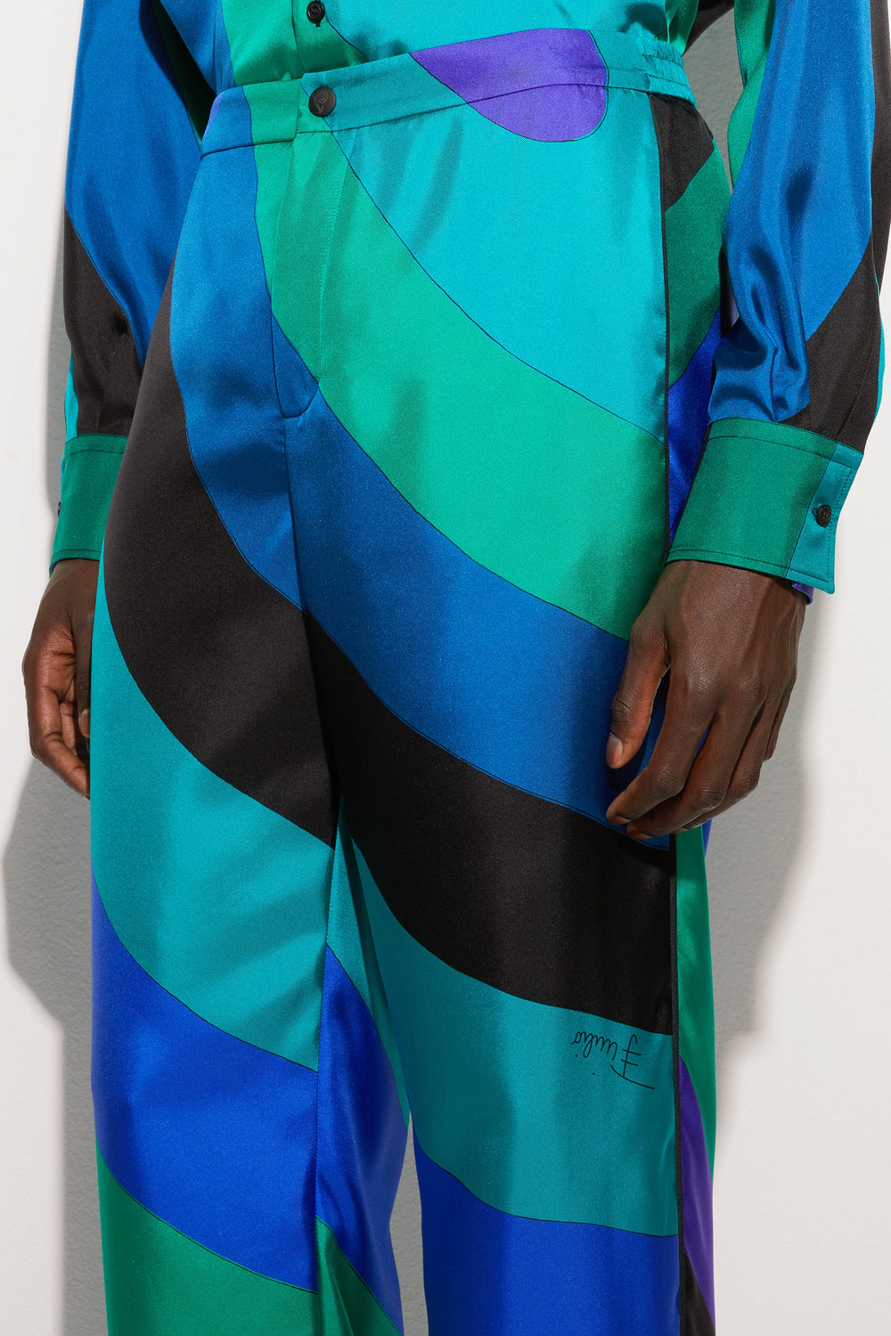 Pucci Iride Print Silk Twill Pants