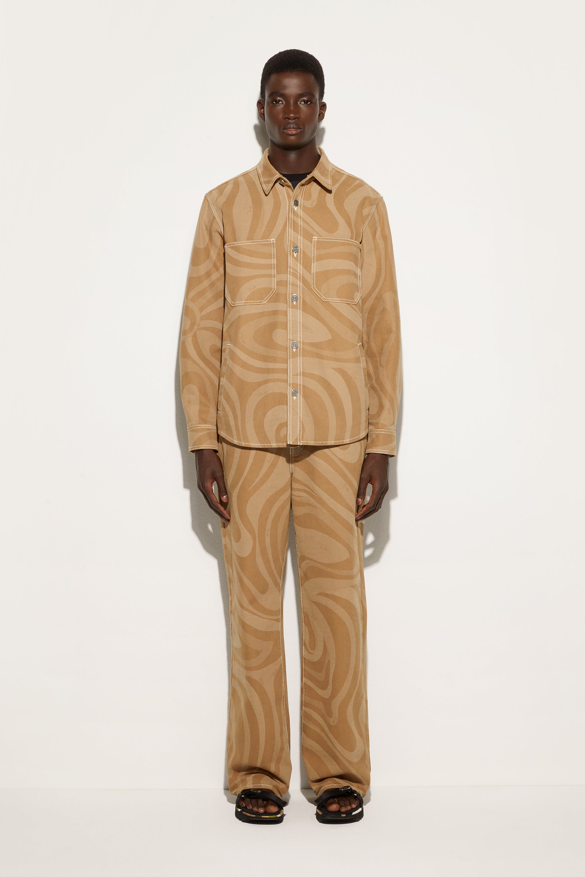 Pucci Marmo Print Canvas Pants