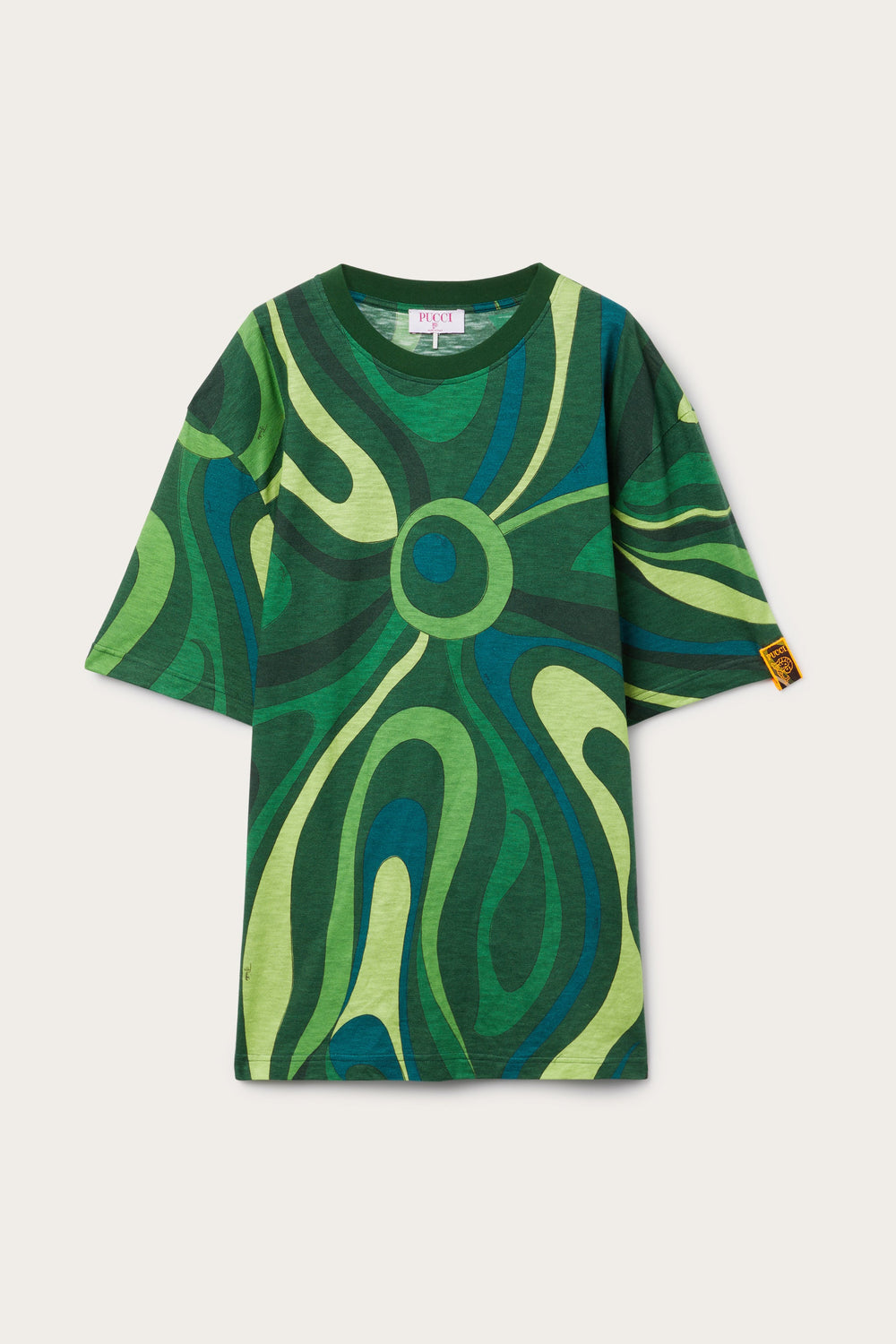 Pucci Flamed Jersey T-Shirt with Allover Print