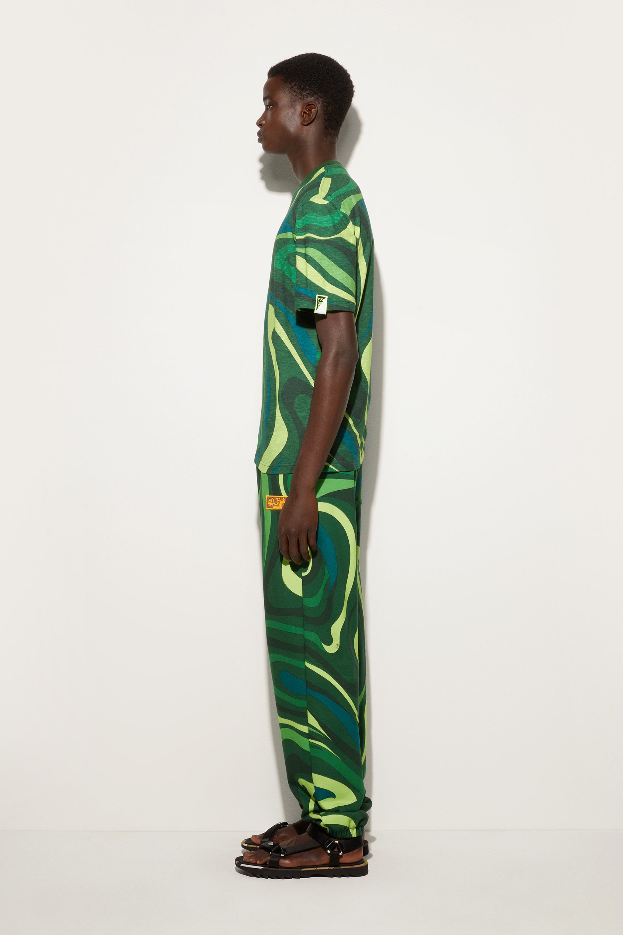 Pucci Flamed Jersey T-Shirt with Allover Print