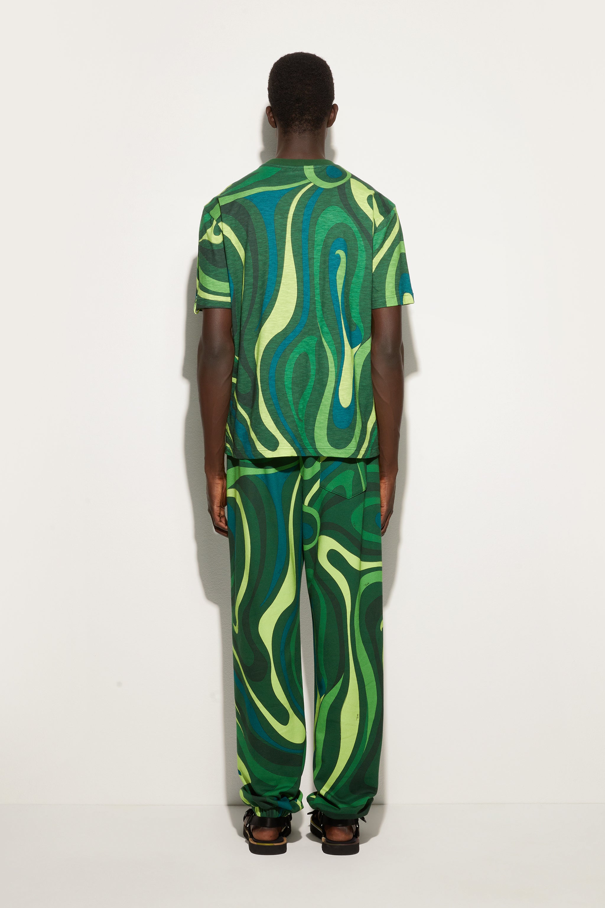 Pucci Flamed Jersey T-Shirt with Allover Print