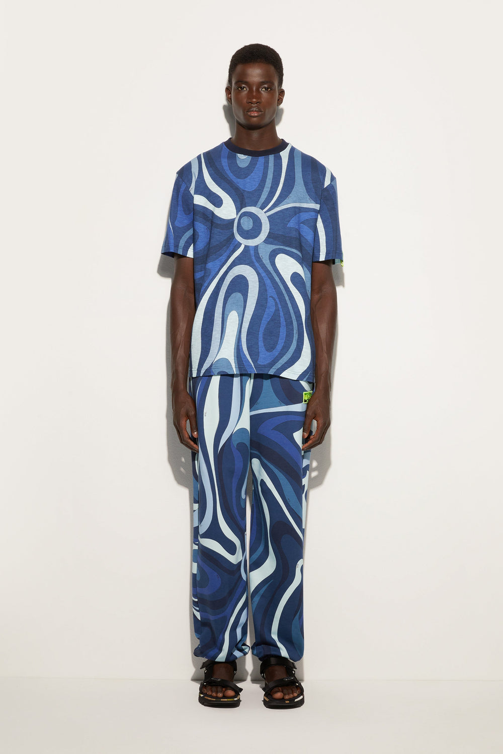 Pucci Flamed Jersey T-Shirt with Allover Print