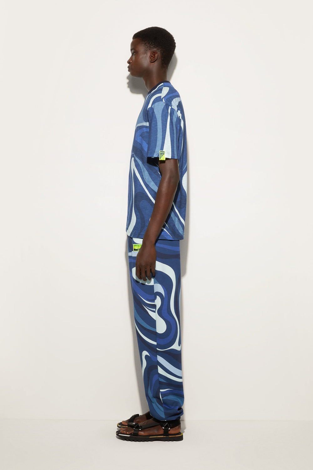 Pucci Flamed Jersey T-Shirt with Allover Print