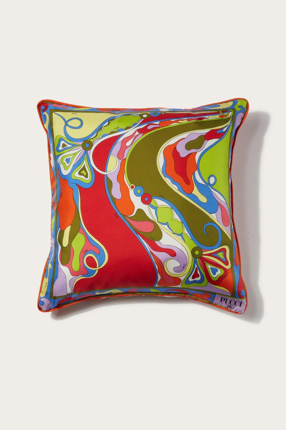 Pucci Orchidee and Iride-Print Small Silk-Twill Cushion