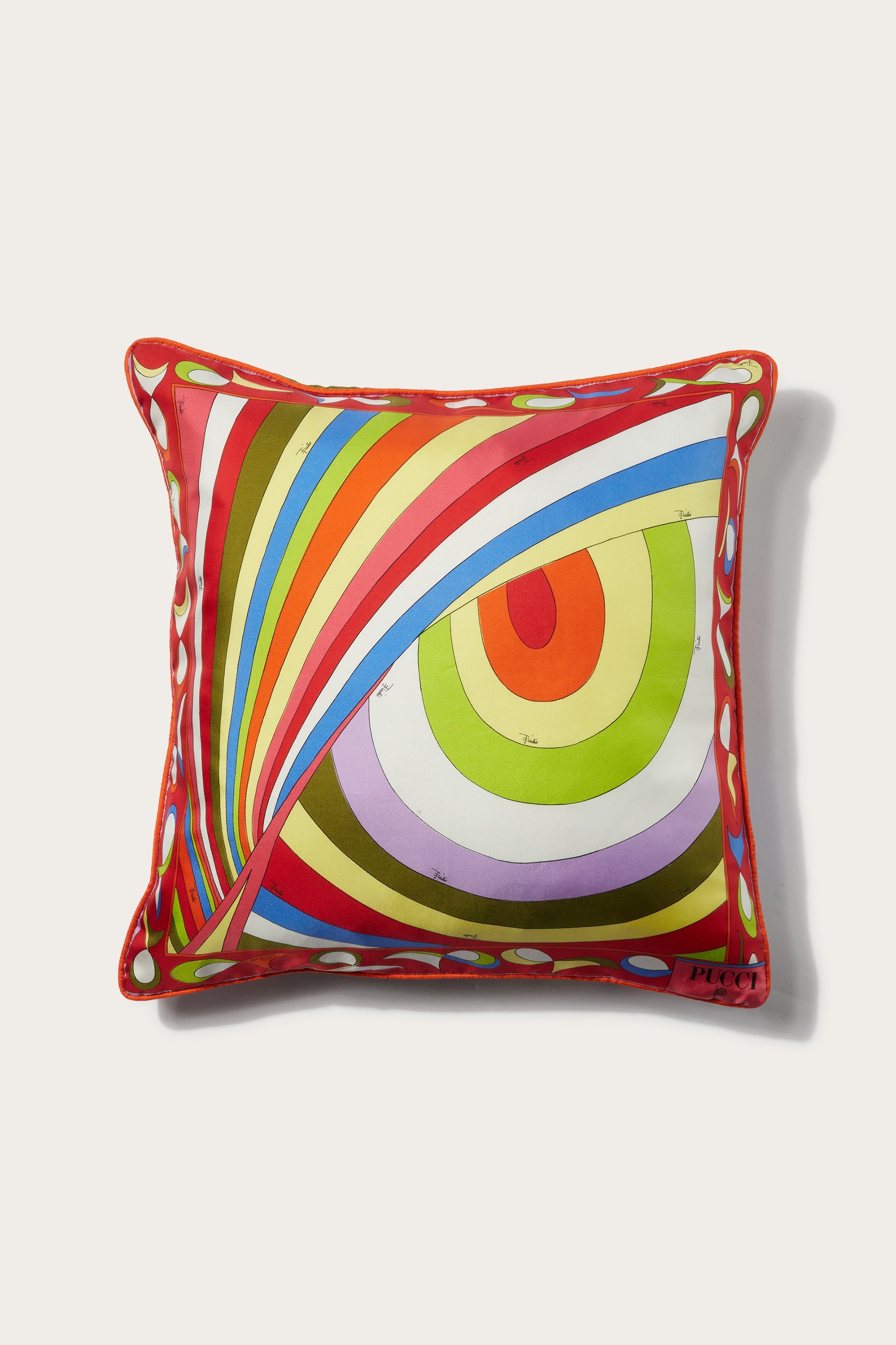 Pucci Orchidee and Iride-Print Small Silk-Twill Cushion