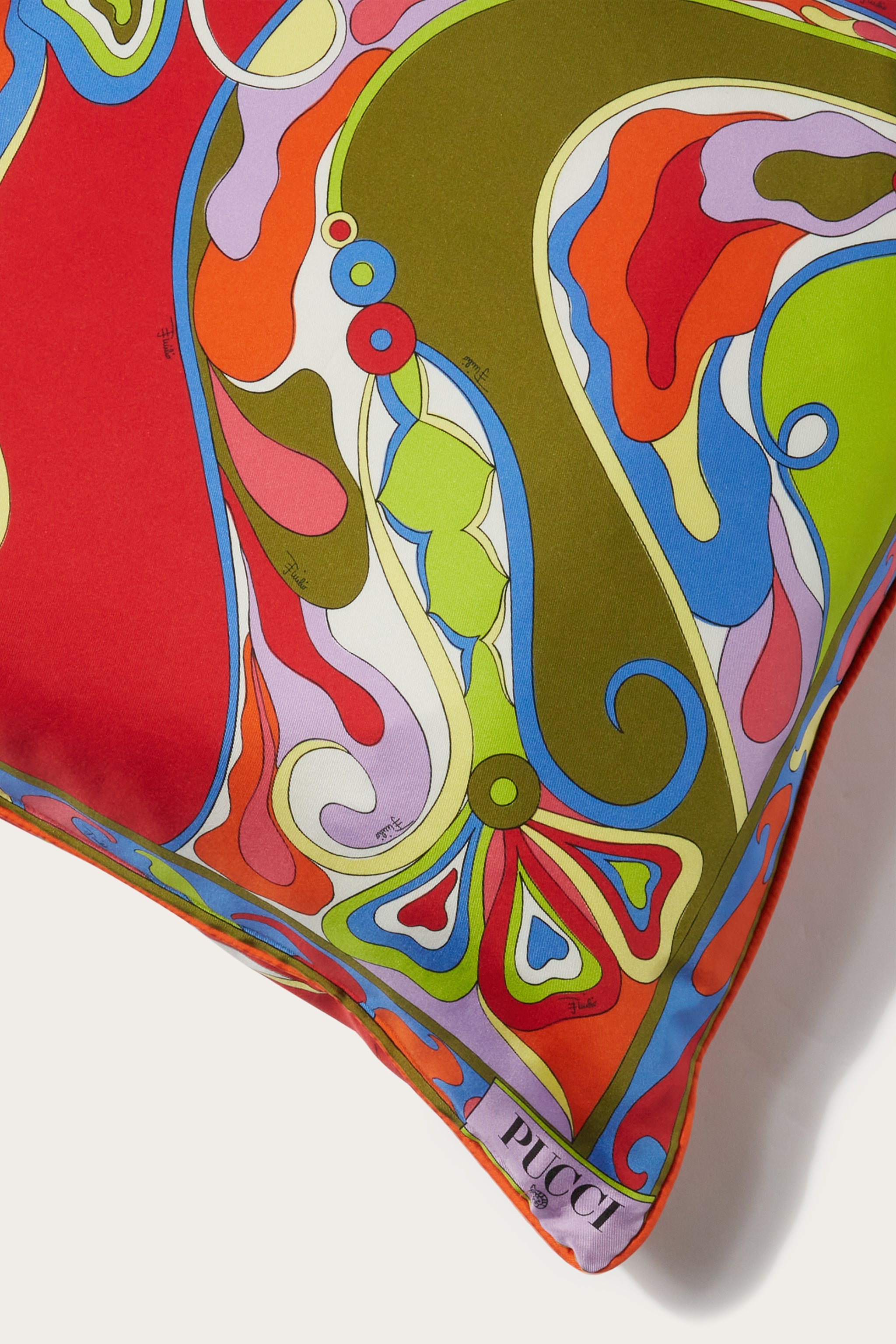 Pucci Orchidee and Iride-Print Small Silk-Twill Cushion