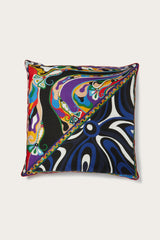 Pucci Patchwork-Print Large Silk-Twill Cushion
