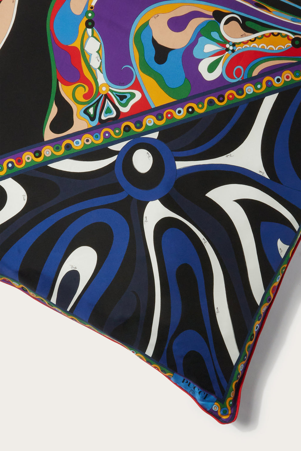 Pucci Patchwork-Print Large Silk-Twill Cushion