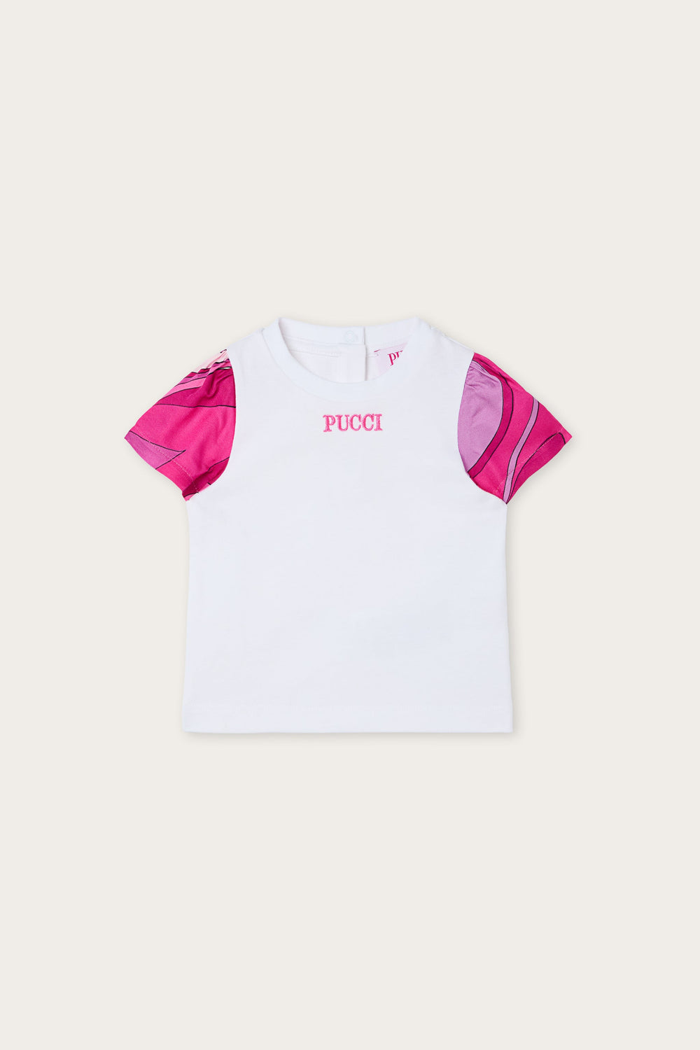Pucci T-shirt with Logo and Printed Sleeves