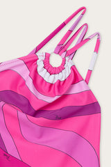 Pucci One-Shoulder Marmo Print One-Piece Swimsuit