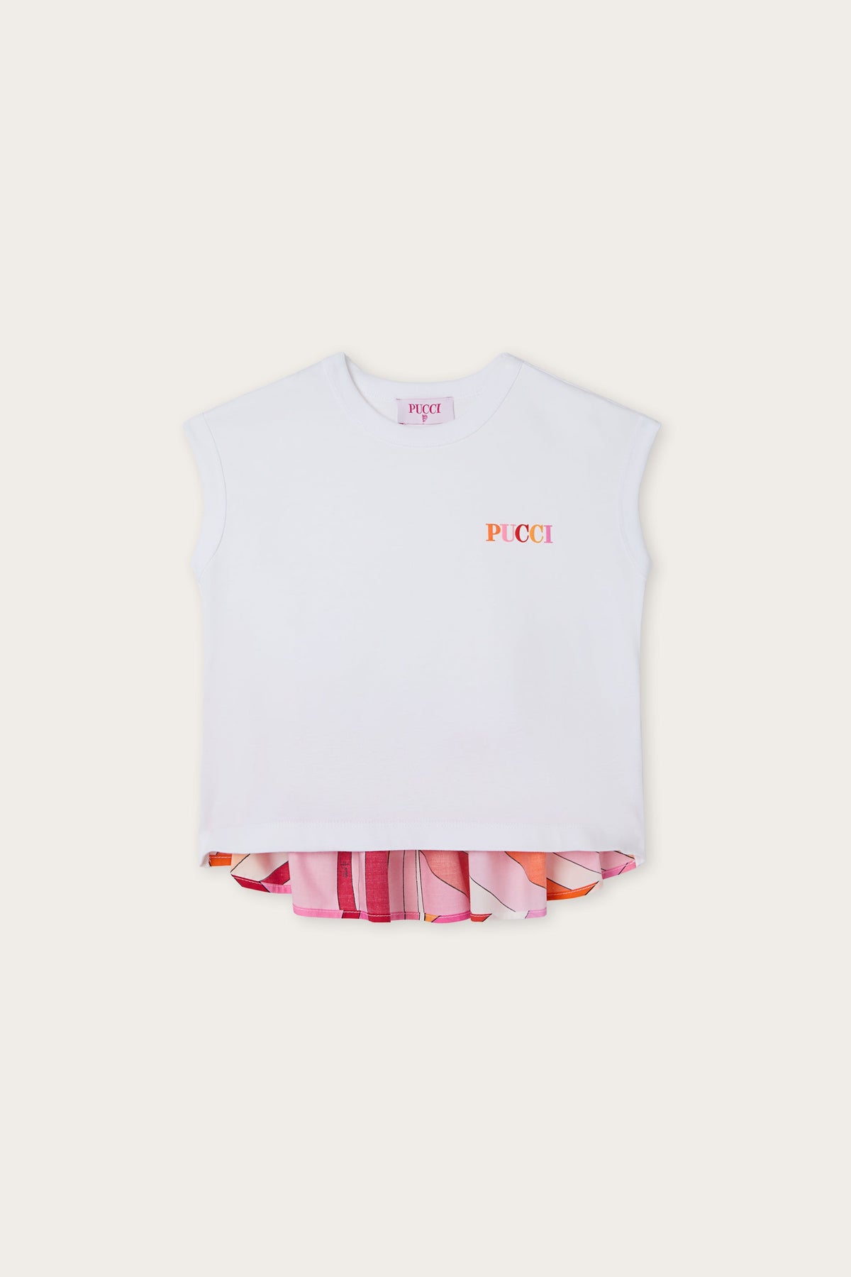 Pucci Sleeveless T-Shirt with Printed Hem