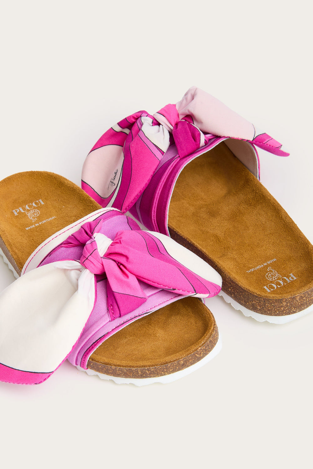 Pucci Onde Print Bow Sandals