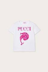 Pucci T-shirt with Embroidered Logo and Fish