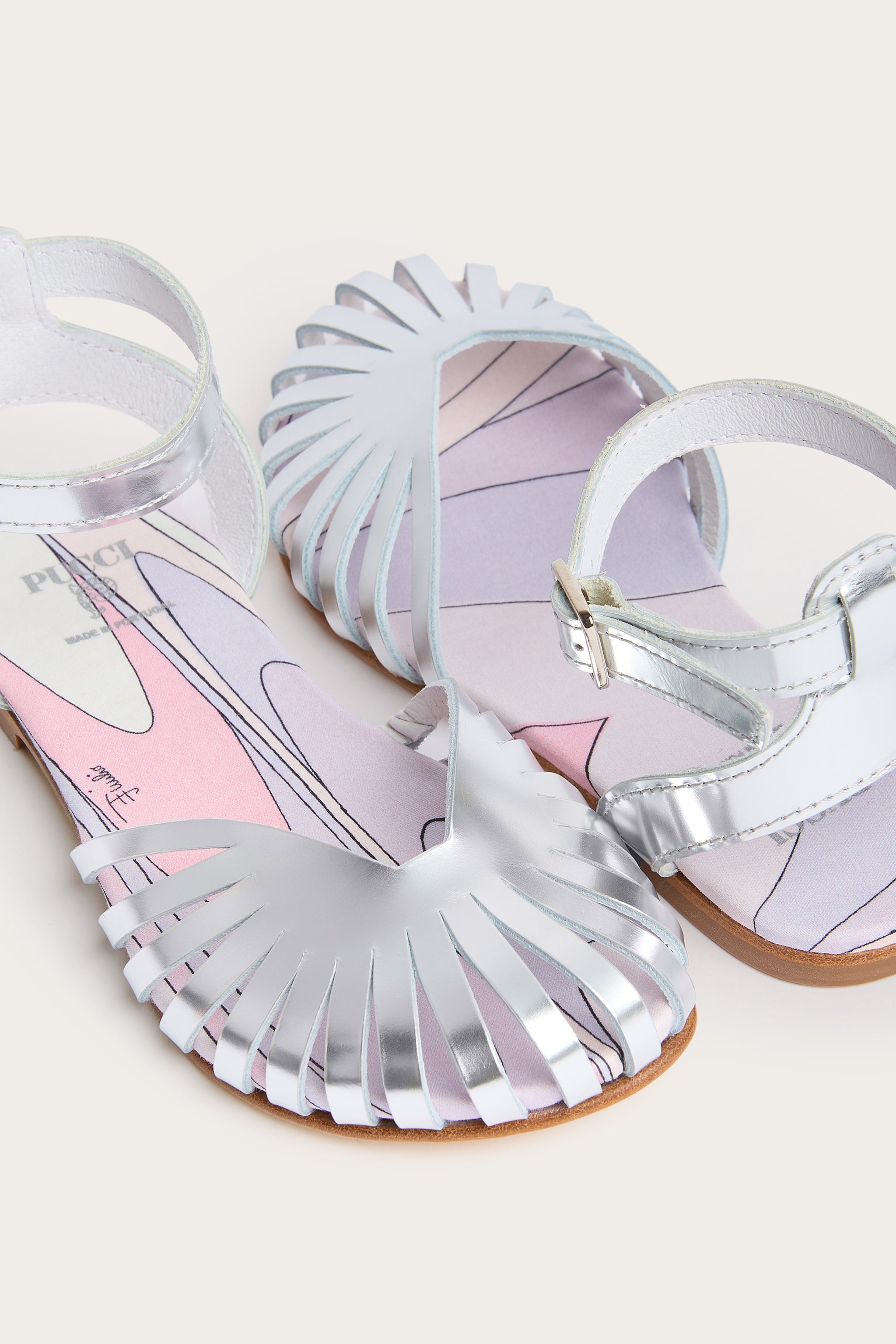Pucci Leather Ballerina Sandals