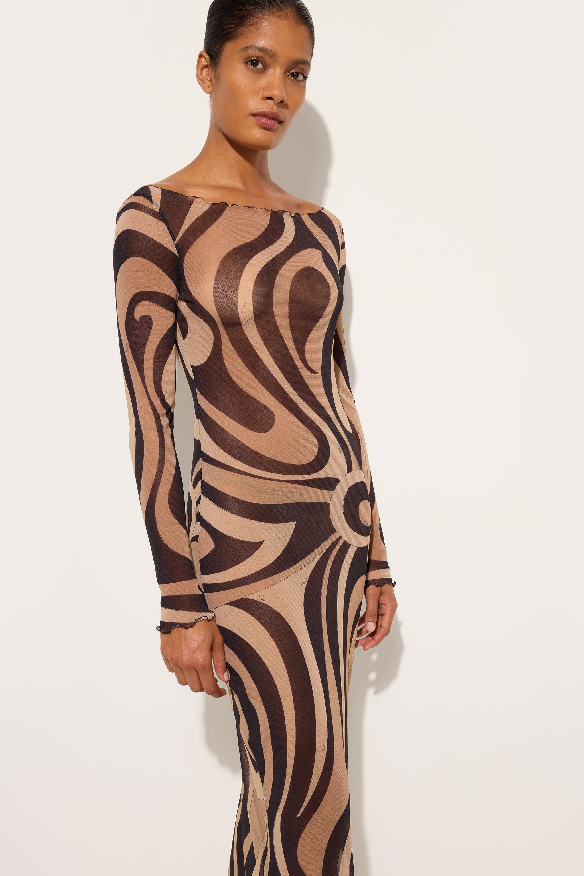 Pucci Marmo Print Tulle Dress