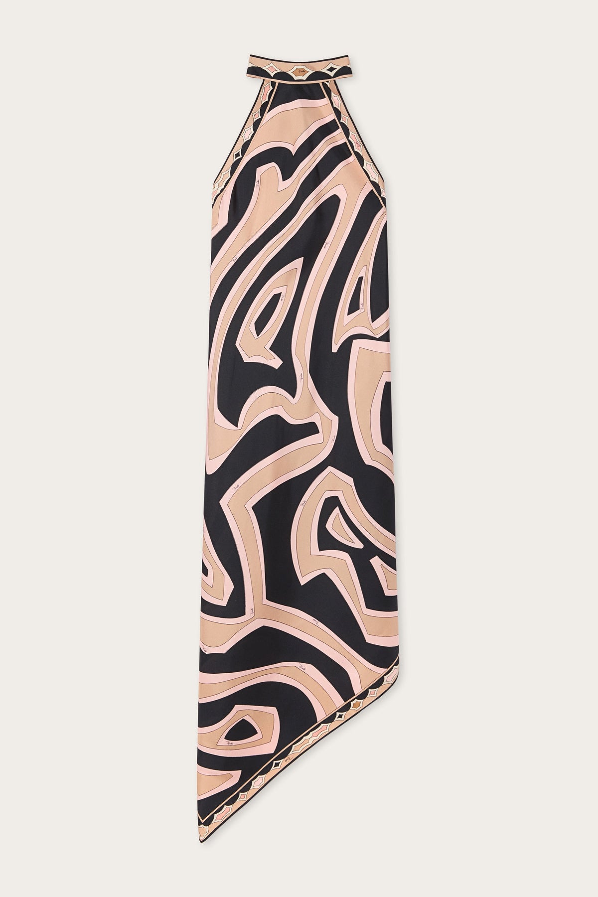 Pucci Labirinto Print Silk Dress with Halter Neckline