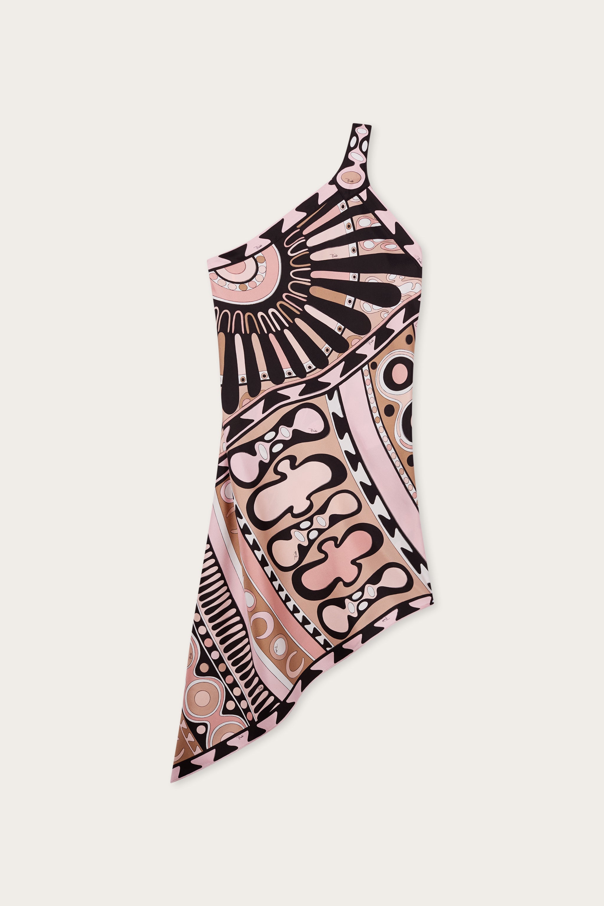 Pucci Soleil Print One-Shoulder Silk Dress