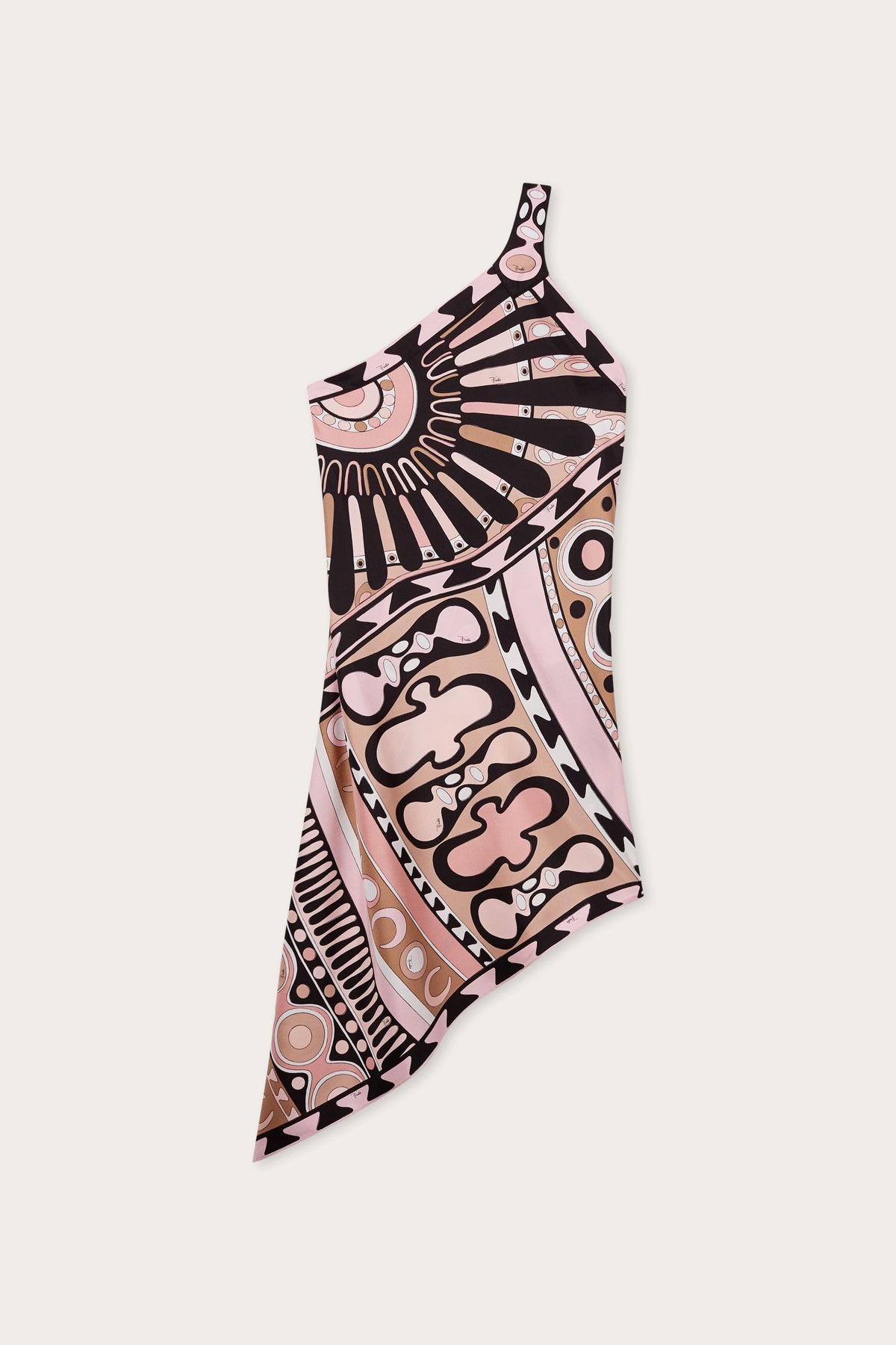 Pucci Soleil Print One-Shoulder Silk Dress