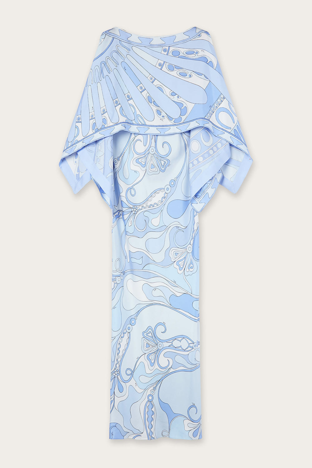 Pucci Orchidee and Soleil Print Silk Dress with Cape