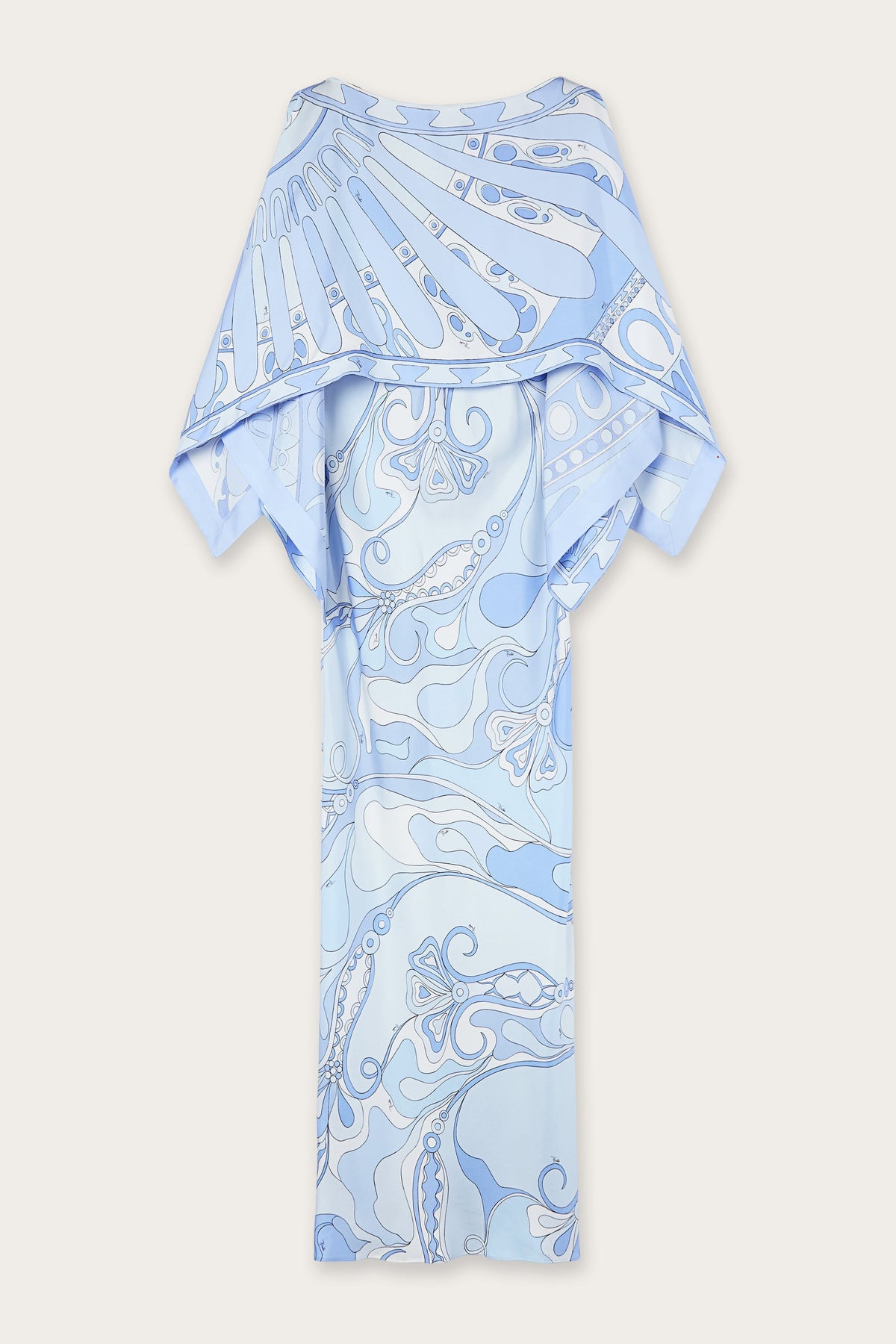 Pucci Orchidee and Soleil Print Silk Dress with Cape