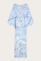 Pucci Orchidee and Soleil Print Silk Dress with Cape