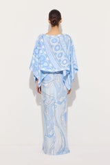 Pucci Orchidee and Soleil Print Silk Dress with Cape