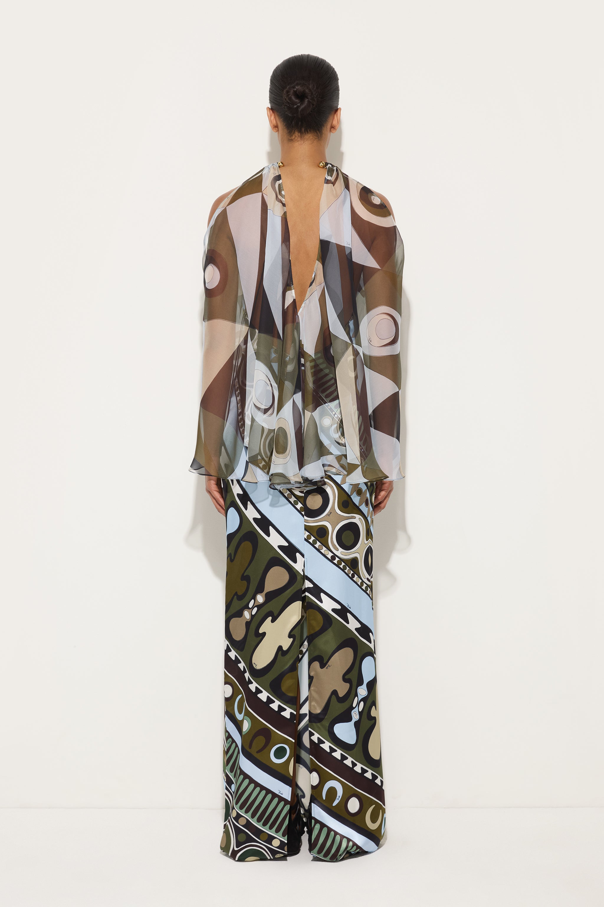 Pucci Occhi Print Satin and Chiffon Dress