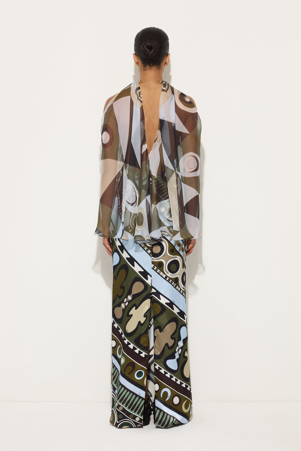 Pucci Occhi Print Satin and Chiffon Dress