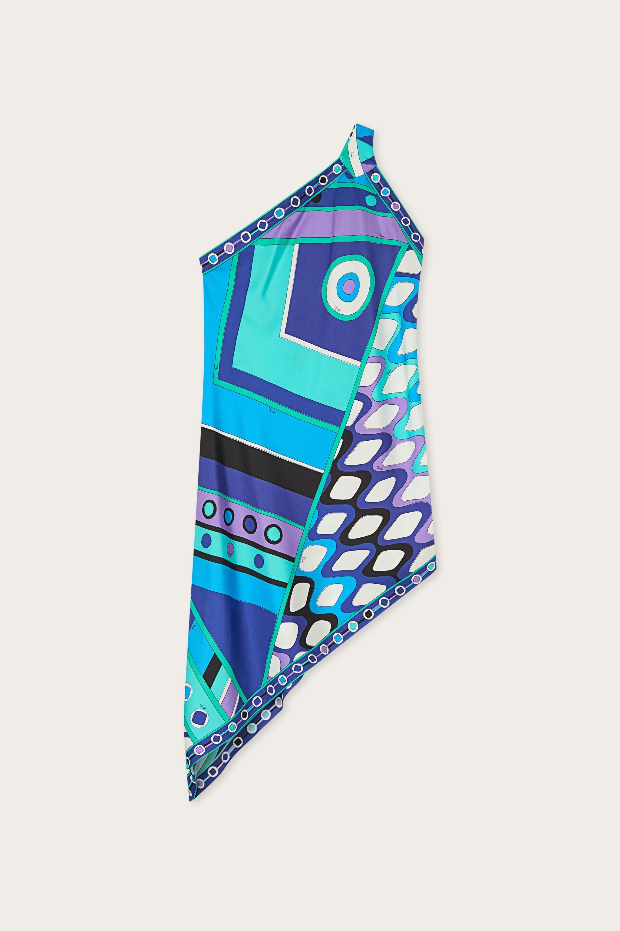 Pucci Vivara Print One-Shoulder Silk Dress