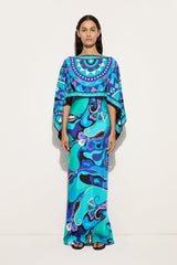 Pucci Orchidee Print Silk Dress with Cape