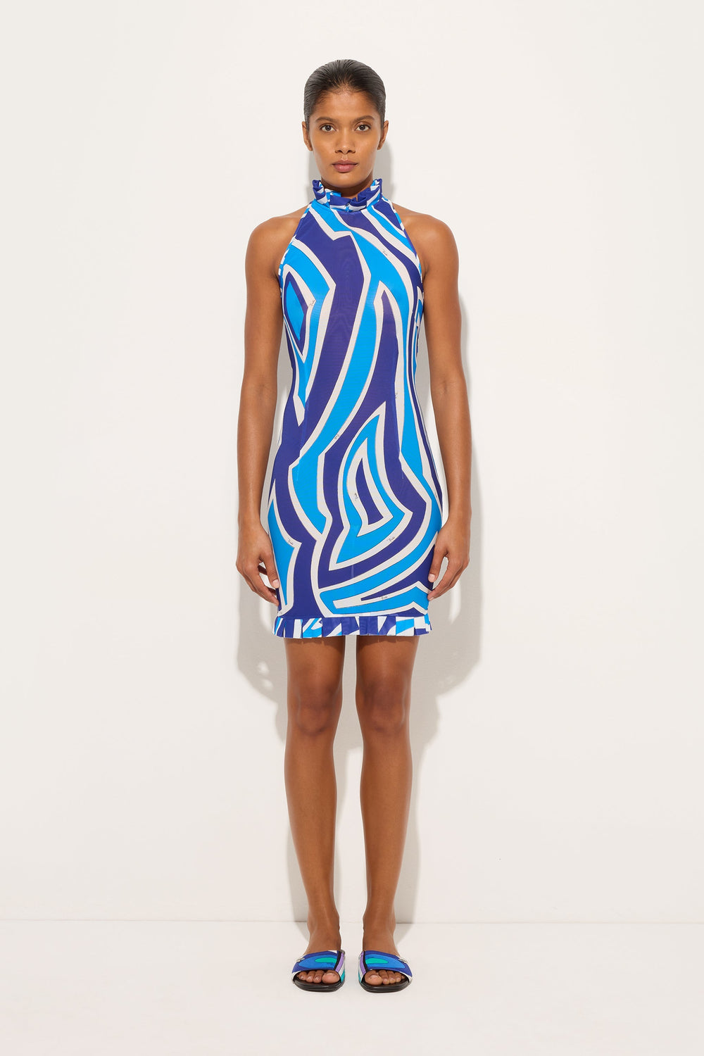 Pucci Labirinto Print Dress with Ruffle Details