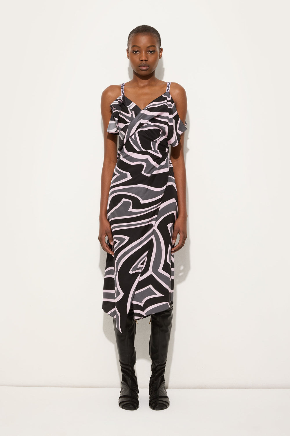 Pucci Labirinto Print Asymmetrical Dress