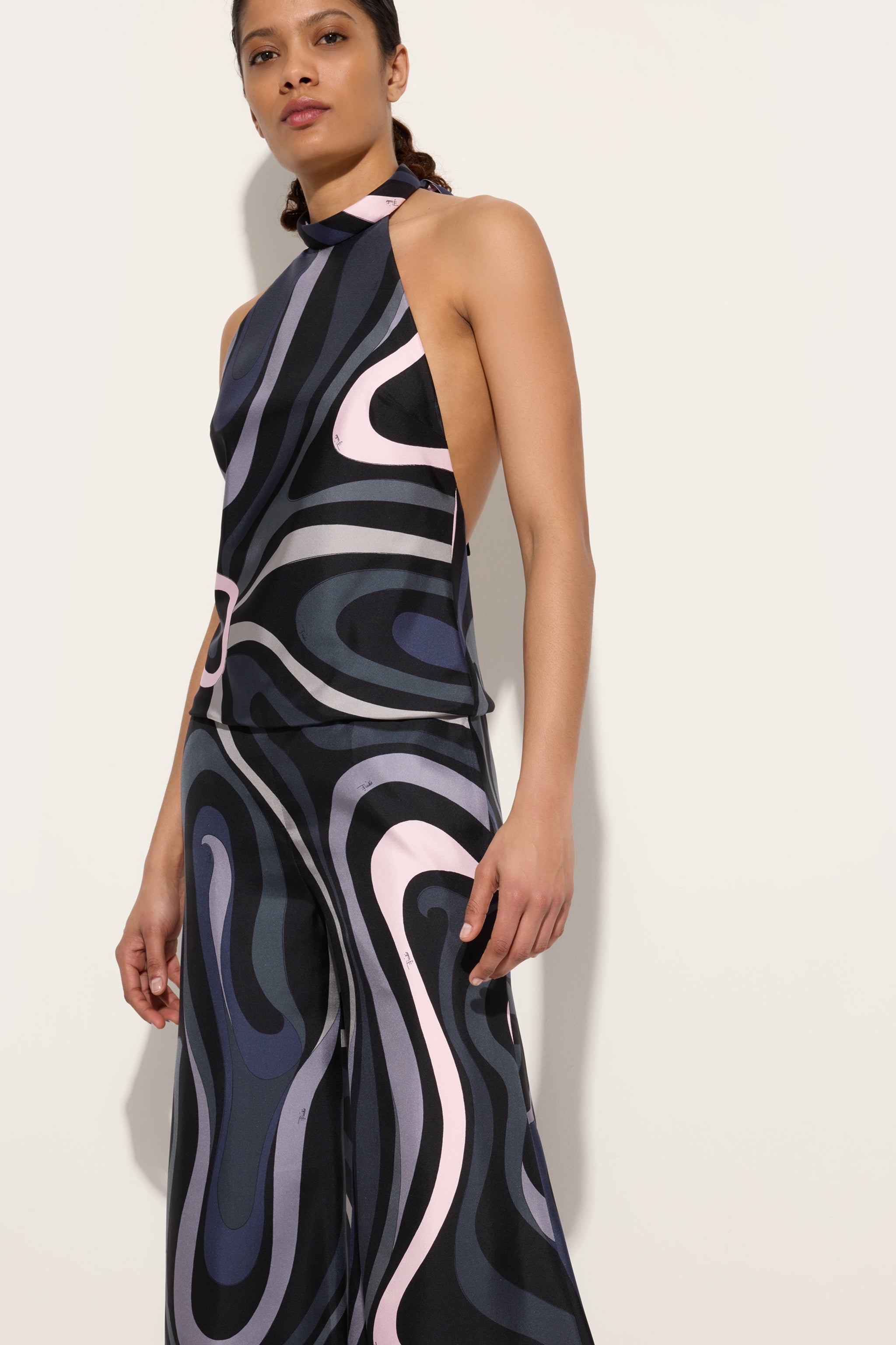 Pucci Marmo Print Silk Twill Jumpsuit