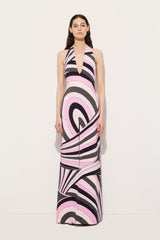 Pucci Iride Print Long V-Neck Dress