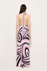 Pucci Iride Print Long V-Neck Dress