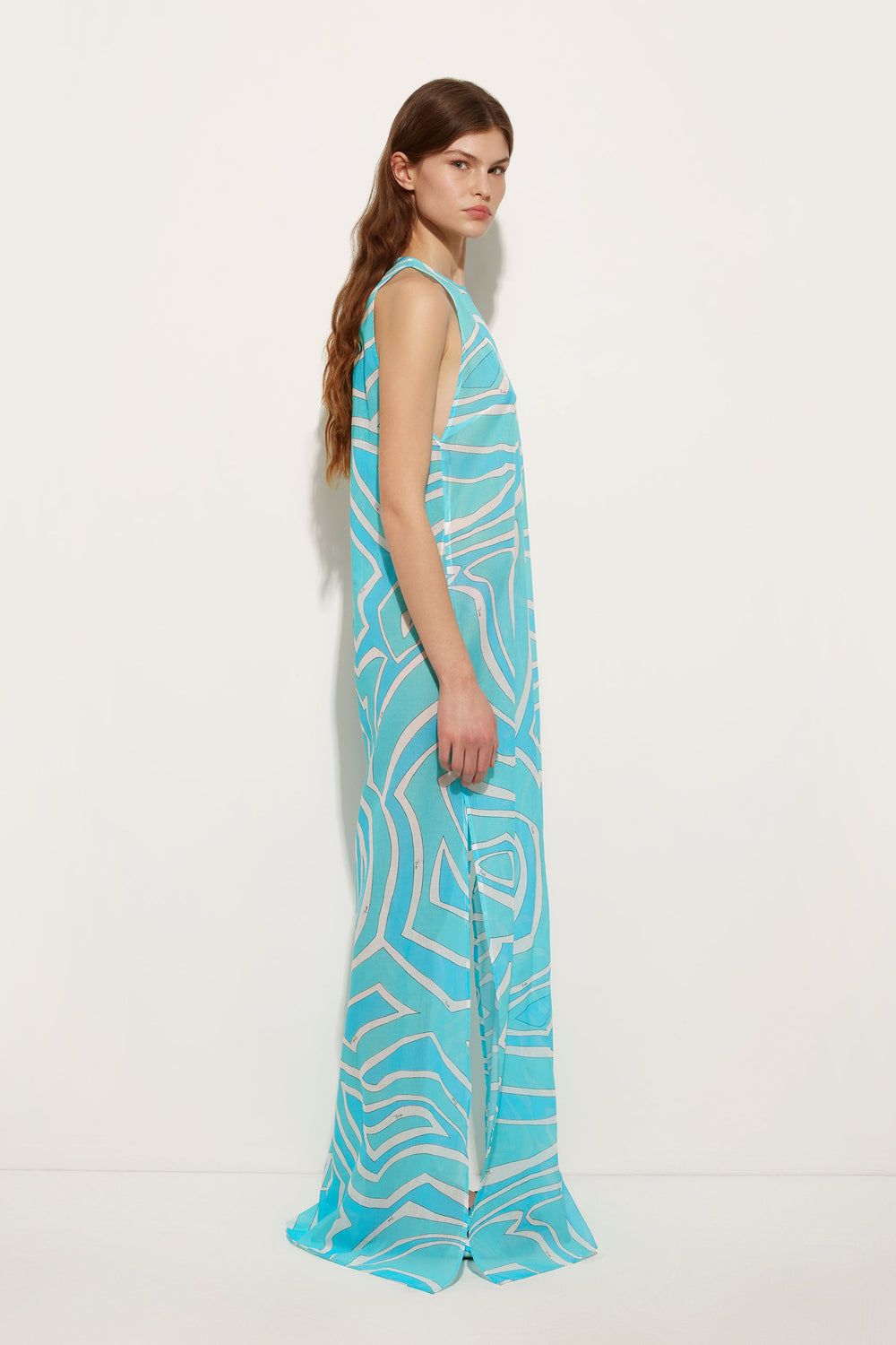 Pucci Labirinto Print Long Cotton Dress