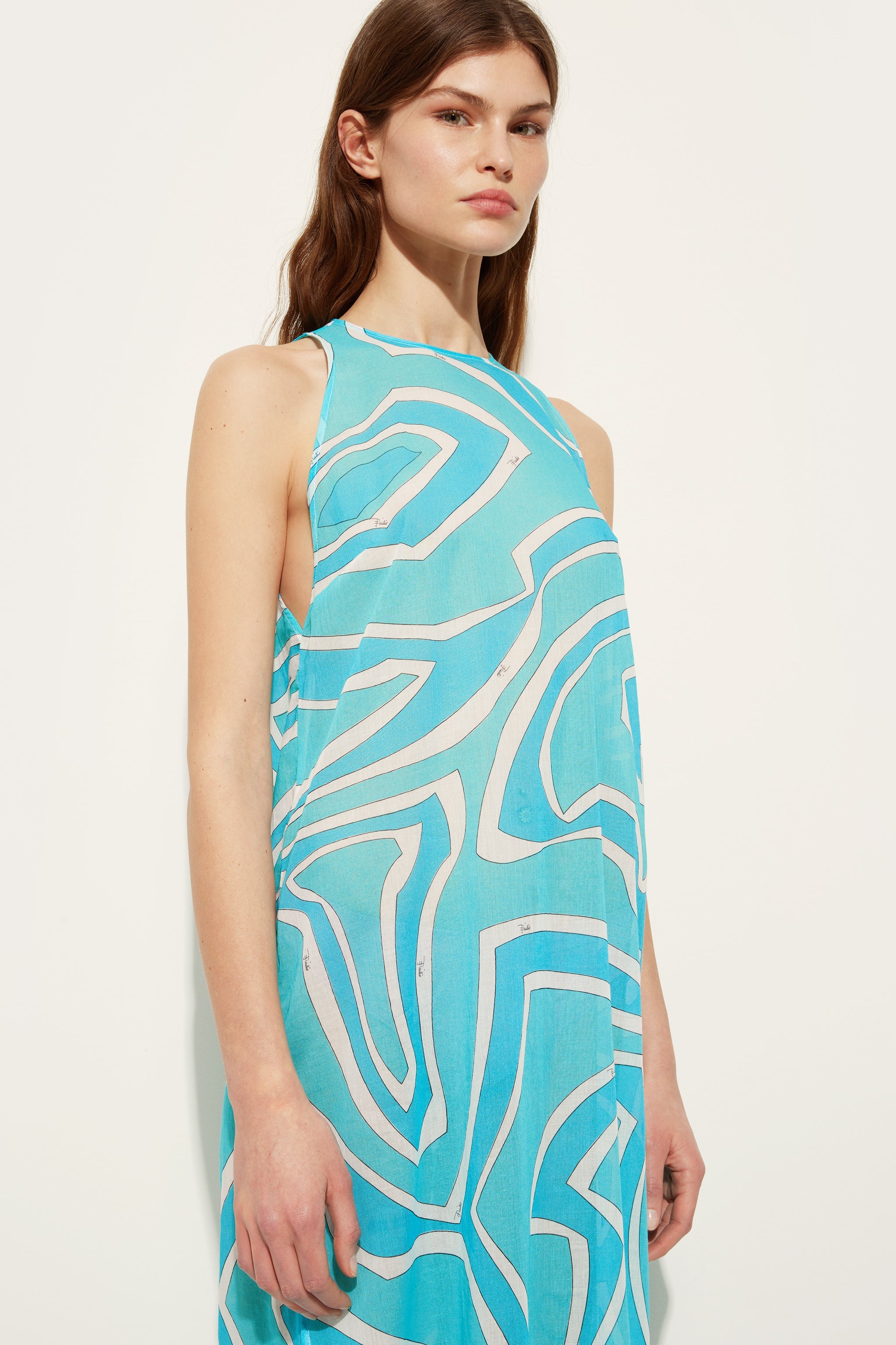 Pucci Labirinto Print Long Cotton Dress