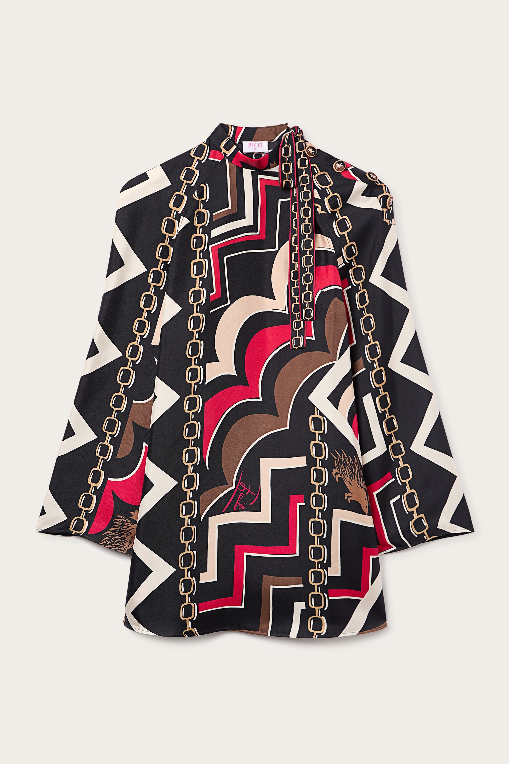Pucci Istrice Print Silk Twill Dress