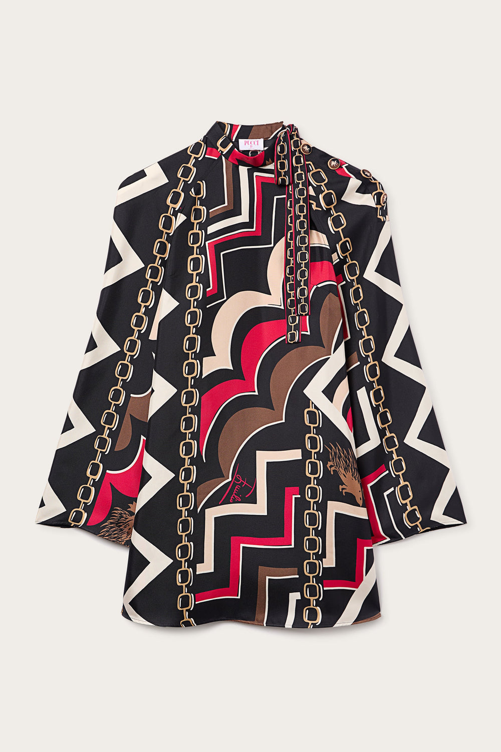Pucci Istrice Print Silk Twill Dress
