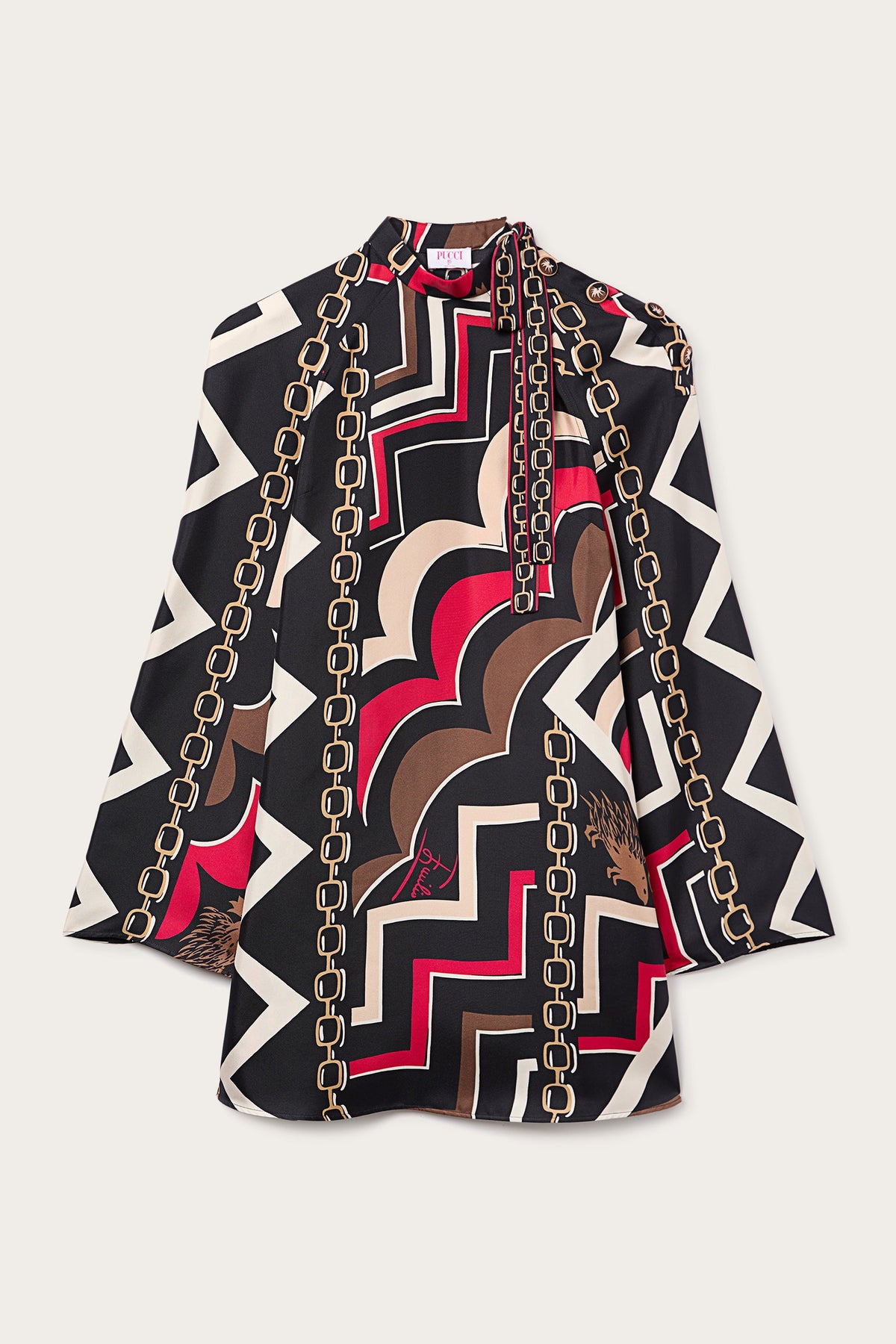 Pucci Istrice Print Silk Twill Dress