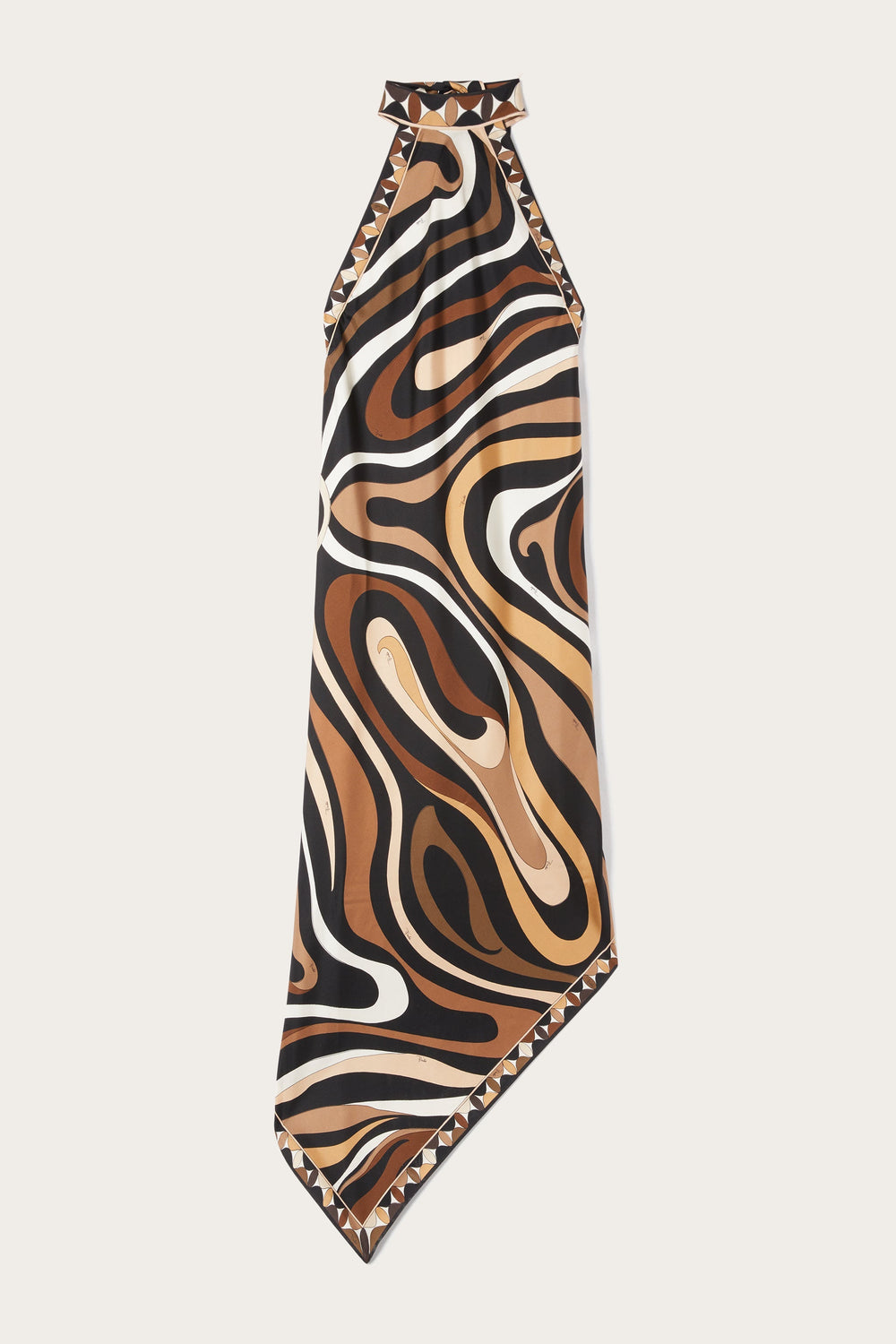Pucci Marmo Print Long Dress with Halter Neck